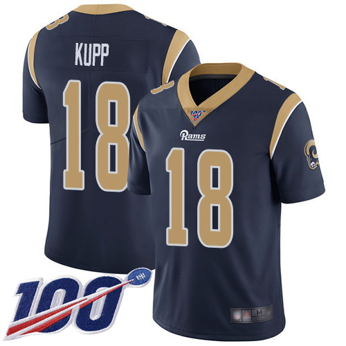 Los Angeles Rams Limited Navy Blue Men Cooper Kupp Home Jersey NFL Football #18 100th Season Vapor Untouchable->los angeles rams->NFL Jersey